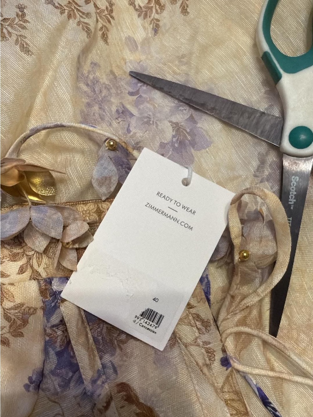 Zimmermann Dawning Dress in Cream and Purple - Picture 4 of 5